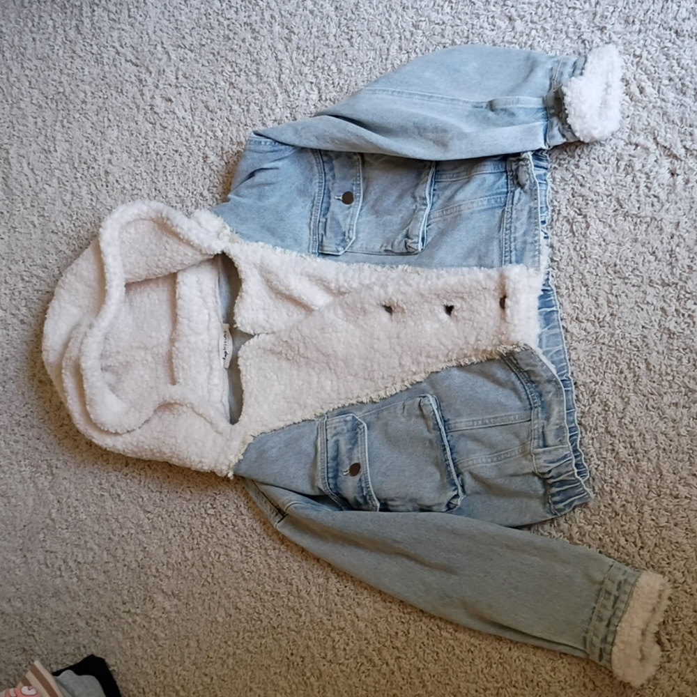 Impressions Light Blue Sherpa Jacket